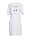 Armani Exchange Woman Mini Dress White Size M Cotton In White
