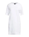 Armani Exchange Woman Mini Dress White Size L Cotton, Polyester, Elastane