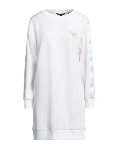 Armani Exchange Woman Mini Dress White Size L Polyester, Modal, Elastane, Cotton