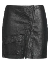 Armani Exchange Woman Mini Skirt Black Size 12 Lambskin In Black