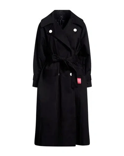 Armani Exchange Woman Overcoat & Trench Coat Black Size L Cotton, Elastane