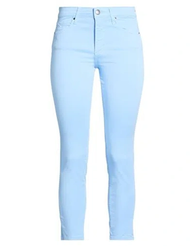 Armani Exchange Woman Pants Azure Size 26 Cotton, Elastane In Blue