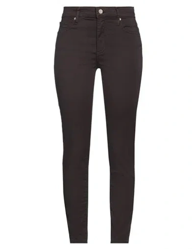 Armani Exchange Woman Pants Dark Brown Size 29 Cotton, Elastane