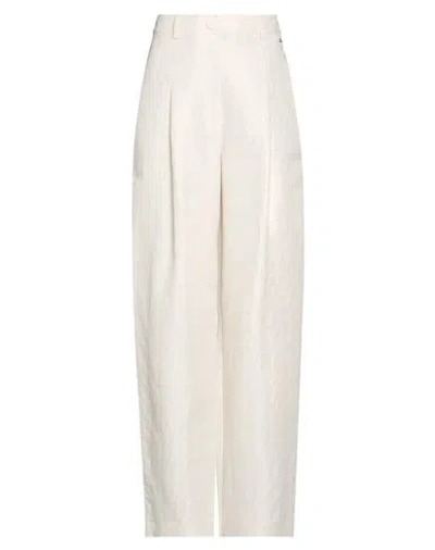 Armani Exchange Woman Pants Ivory Size 6 Cotton, Polyester In White