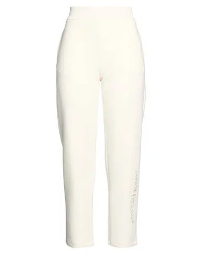 Armani Exchange Woman Pants Ivory Size Xl Polyester, Cotton, Modal, Elastane In White