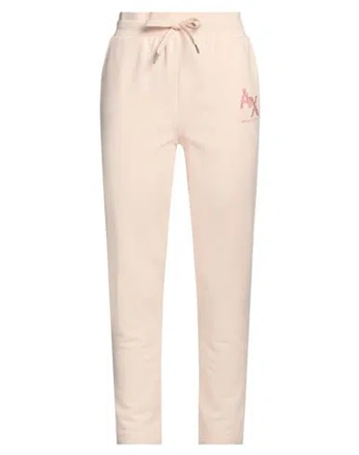 Armani Exchange Woman Pants Light Pink Size L Cotton, Elastane
