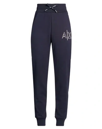 Armani Exchange Woman Pants Midnight Blue Size L Cotton, Polyester, Elastane In Black