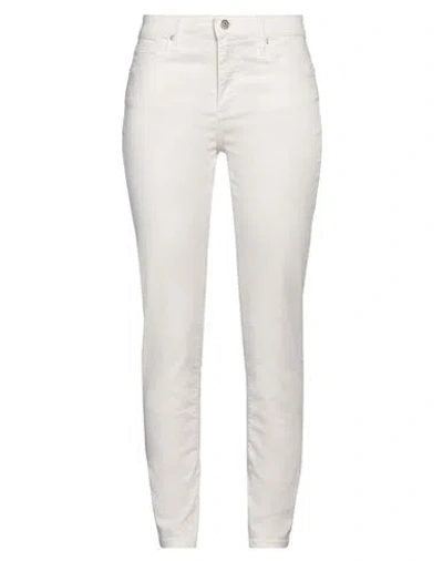 Armani Exchange Woman Pants Off White Size 27 Cotton, Elastane