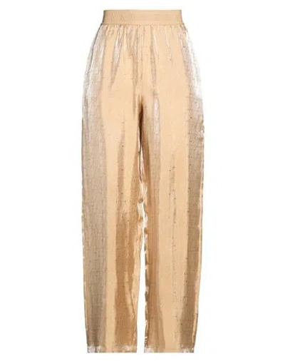Armani Exchange Woman Pants Sand Size 6 Viscose, Polyester In Brown