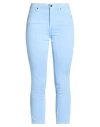 Armani Exchange Woman Pants Sky Blue Size 32w-32l Cotton, Elastane