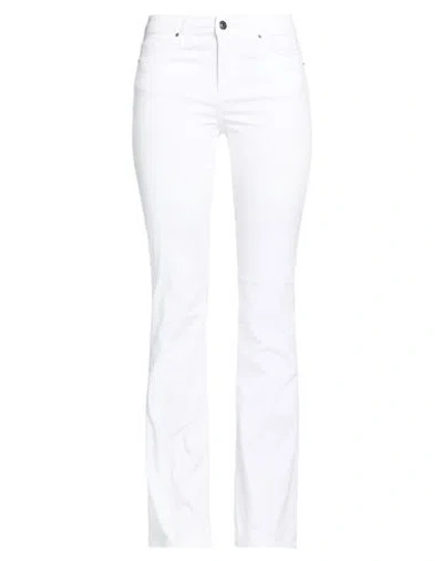 Armani Exchange Woman Pants White Size 28w-32l Cotton, Elastane In Multi