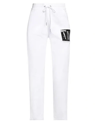 Armani Exchange Woman Pants White Size L Cotton