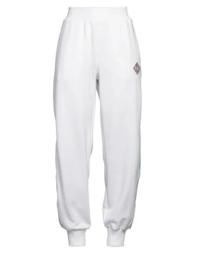 Armani Exchange Woman Pants White Size L Polyester, Modal, Elastane, Cotton