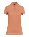 Armani Exchange Woman Polo Shirt Camel Size S Cotton In Brown