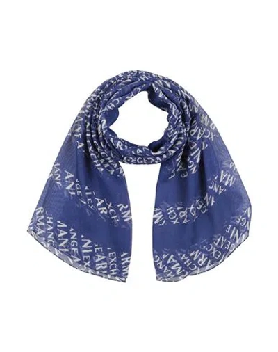 Armani Exchange Woman Scarf Blue Size - Modal In Blue