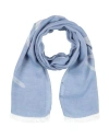 Armani Exchange Woman Scarf Light Blue Size - Modal, Polyester, Viscose In Blue