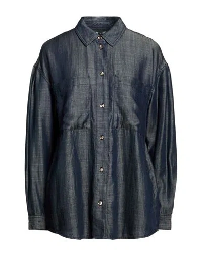 Armani Exchange Woman Shirt Blue Size L Lyocell