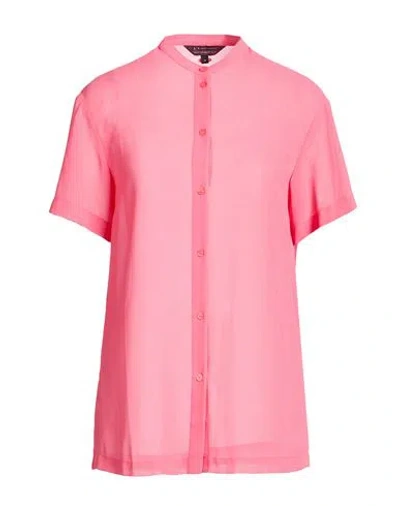 Armani Exchange Woman Shirt Coral Size L Polyester In Pink