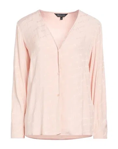 Armani Exchange Woman Shirt Light Pink Size L Viscose In Multi