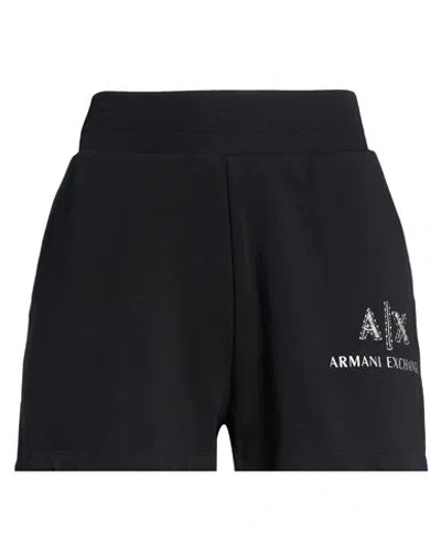 Armani Exchange Woman Shorts & Bermuda Shorts Black Size M Organic Cotton