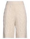 Armani Exchange Woman Shorts & Bermuda Shorts Cream Size M Polyester, Acrylic, Wool, Polyamide, Elas In White