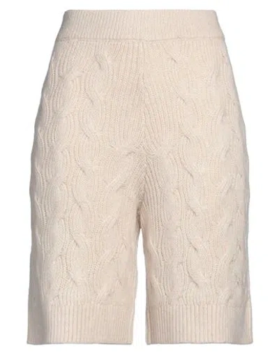 Armani Exchange Woman Shorts & Bermuda Shorts Cream Size M Polyester, Acrylic, Wool, Polyamide, Elas In White
