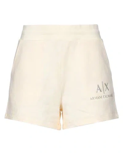 Armani Exchange Woman Shorts & Bermuda Shorts Cream Size Xl Organic Cotton In Neutral