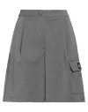 Armani Exchange Woman Shorts & Bermuda Shorts Grey Size 2 Polyester, Viscose, Elastane In Grey