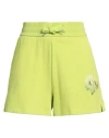 Armani Exchange Woman Shorts & Bermuda Shorts Lime Green Size L Cotton, Elastane