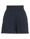 Armani Exchange Woman Shorts & Bermuda Shorts Midnight Blue Size L Cotton, Polyester, Elastane In Blue