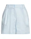 Armani Exchange Woman Shorts & Bermuda Shorts Pastel Blue Size S Modal, Polyamide In Blue