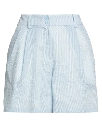 Armani Exchange Woman Shorts & Bermuda Shorts Pastel Blue Size S Modal, Polyamide