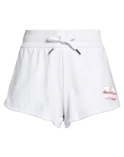 Armani Exchange Woman Shorts & Bermuda Shorts White Size L Cotton, Polyester, Elastomultiester, Elas