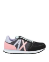 Armani Exchange Woman Sneakers Black Size 6.5 Polyurethane, Polyamide In Black