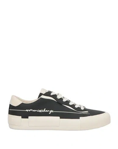Armani Exchange Woman Sneakers Black Size 7 Polyester, Polyurethane, Polyamide, Elastane