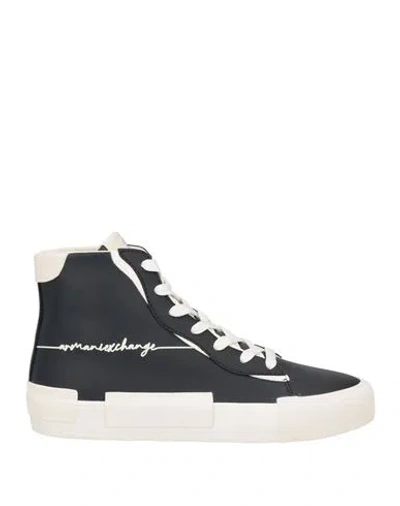 Armani Exchange Woman Sneakers Black Size 7 Polyester, Polyurethane, Polyamide, Elastane, Rubber