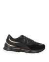 Armani Exchange Woman Sneakers Black Size 7.5 Polyamide, Polyurethane Coated, Cow Leather In Black