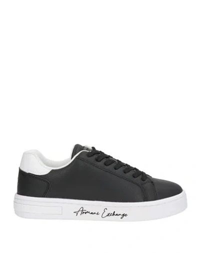 Armani Exchange Woman Sneakers Black Size 8.5 Polyester, Polyurethane