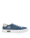 Armani Exchange Woman Sneakers Blue Size 5 Cotton, Polyester, Polyurethane Coated In Blue