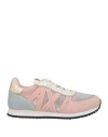 Armani Exchange Woman Sneakers Blush Size 7.5 Polyamide, Polyester, Polyurethane Coated, Elastane In Pink