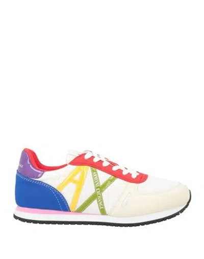 Armani Exchange Woman Sneakers Cream Size 7.5 Polyamide, Elastane, Polyurethane In White