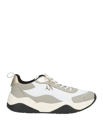 Armani Exchange Woman Sneakers Grey Size 10.5 Leather In Gray