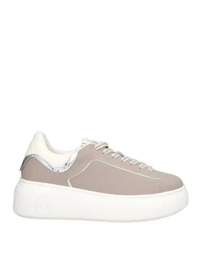 Armani Exchange Woman Sneakers Grey Size 7.5 Cow Leather In Gray