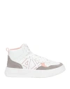 Armani Exchange Woman Sneakers Grey Size 7.5 Polyester, Polyurethane, Cow Leather In Grey