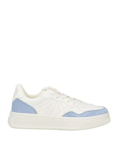Armani Exchange Woman Sneakers Light Blue Size 7.5 Polyester, Polyurethane
