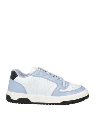 Armani Exchange Woman Sneakers Light Blue Size 8 Synthetic Material, Textile Fibers