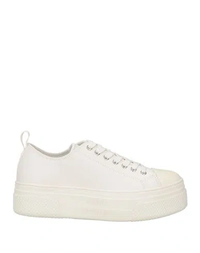 Armani Exchange Woman Sneakers Off White Size 6.5 Cow Leather, Rubber
