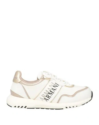 Armani Exchange Woman Sneakers Off White Size 7.5 Polyester, Polyurethane Coated