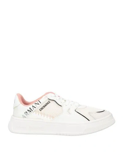 Armani Exchange Woman Sneakers Off White Size 7.5 Polyester, Polyurethane Coated, Cow Leather