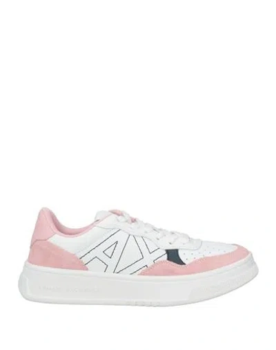 Armani Exchange Woman Sneakers Pink Size 6.5 Cow Leather, Polyester